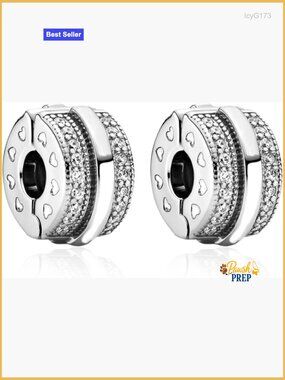 Sterling Silver Charm Bracelet Clip Stoppers 2 Pack Security Chains